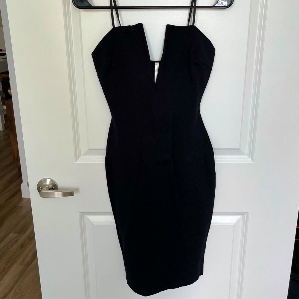 Black midi bodycon dress